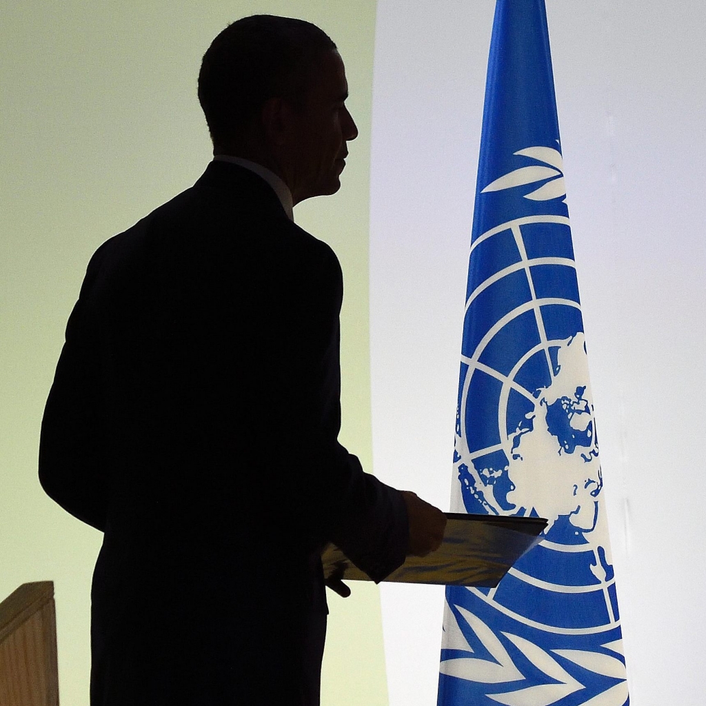 President Obama arrives Monday to deliver a speech at the COP 21 United Nations conference on climate change.    Eric Feferberg    
  AFP  Getty Images