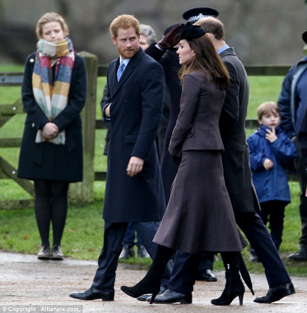 Prince Harry was also in attendance with Kate and Prince William while many lined the roads to catch a glimpse of the Royals on one of their traditional annual outings as a family