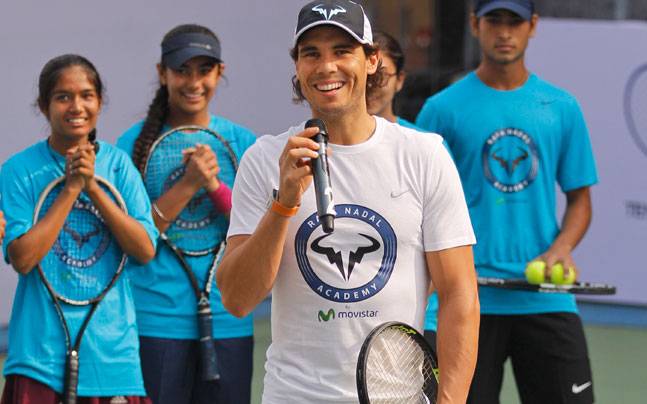 Rafael Nadal during a promotional event ahead of the Delhi leg of IPTL