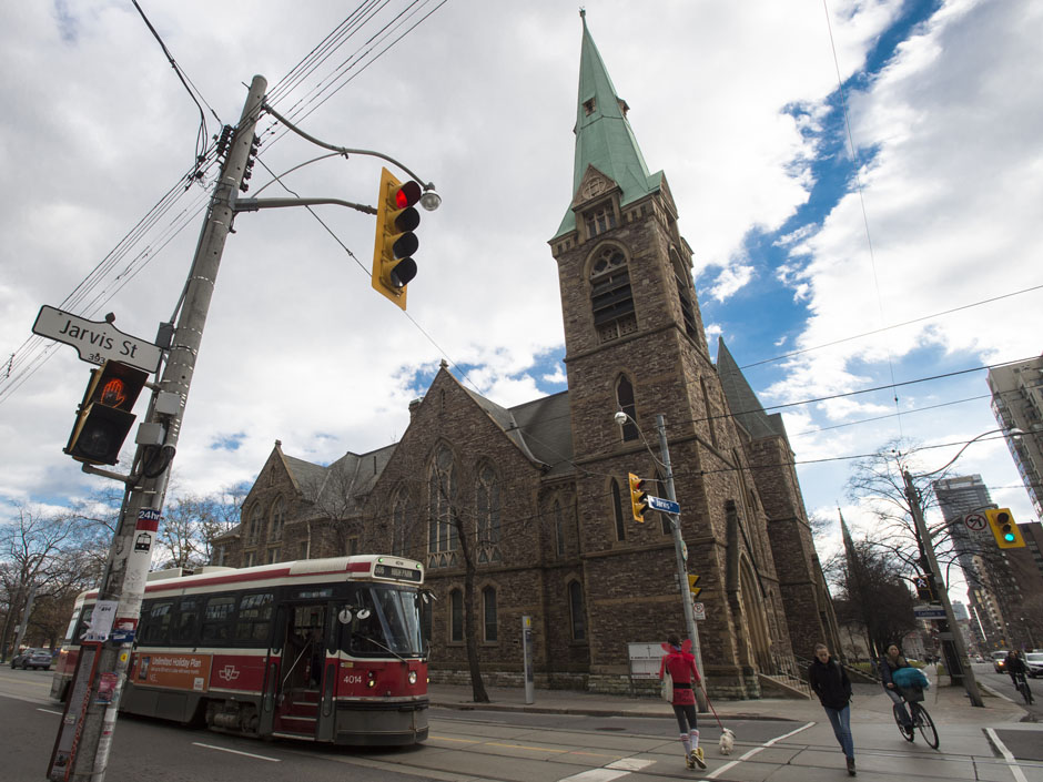 A view of St. Andrew's Ev. Lutheran Church on Jarvis Street in Toronto earlier this month