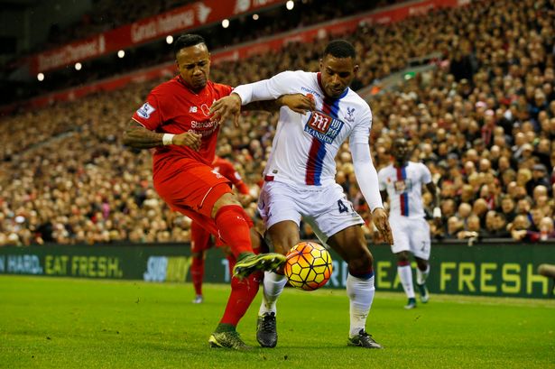 Nathaniel Clyne in action with Jason Puncheon