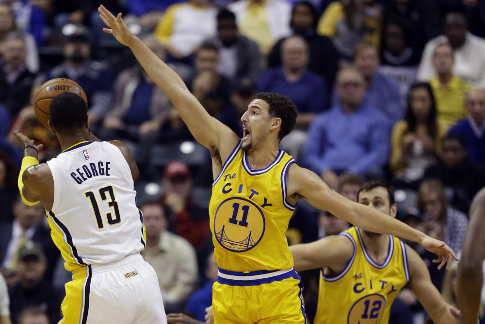 Klay Thompson had a monstrous game against the Pacers on Tuesday scoring 39 points in 34 minutes before leaving the game with an ankle injury