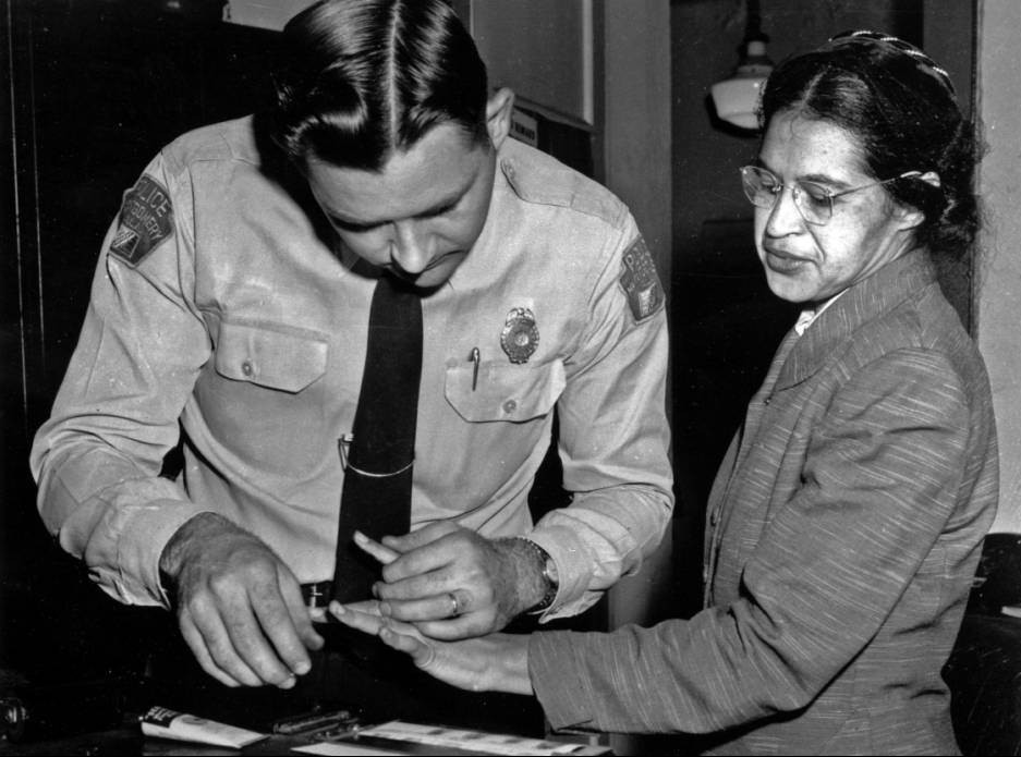 Archive  REX Shutterstock.. Rosa Parks is fingerprinted by police.. VARIOUS