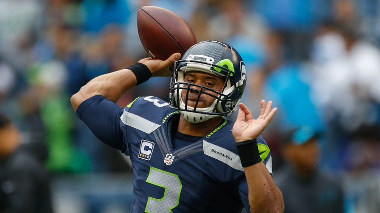 Russell Wilson threw five touchdown passes against Pittsburgh