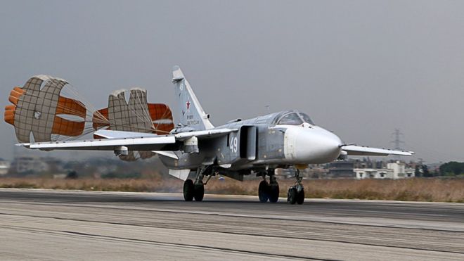 Russia is carrying out air strikes against Syrian rebels from its base in Latakia province