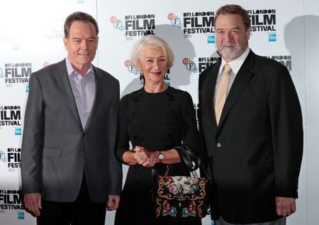 Actors Bryan Cranston, Helen Mirren and John Goodman pose for