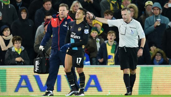 Sanchez and Koscielny injured	
by
Dave Maher, 29 November 2015