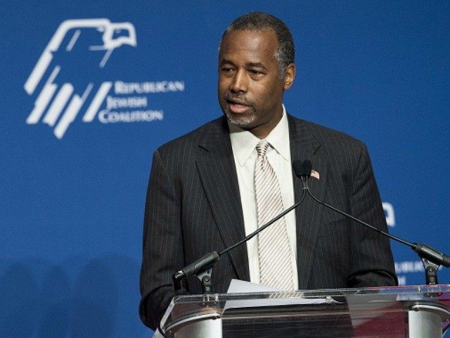 Presidential hopeful Ben Carson speaks during the 2016 Republican Jewish Coalition Presidential Candidates Forum in Washington DC