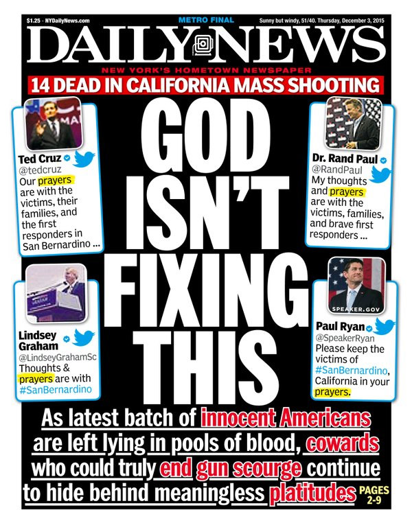 Mass Shooting: This Front Page Sums Up The Weak Response