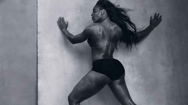 Serena Williams in topless version of the shot she posed for in Vogue