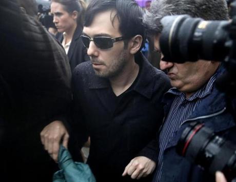 Martin Shkreli left the courthouse after his arraignment in New York on Thursday