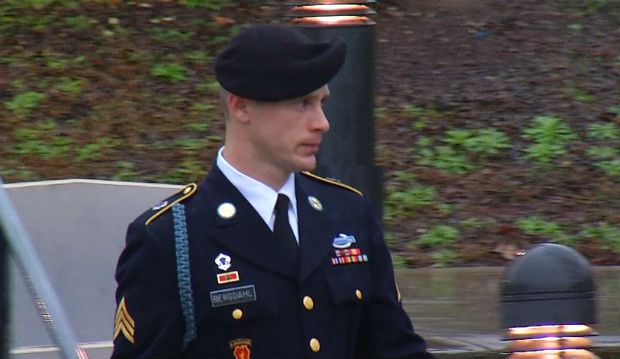 Sgt. Bowe Bergdahl seen here leaving the courtroom was arraigned