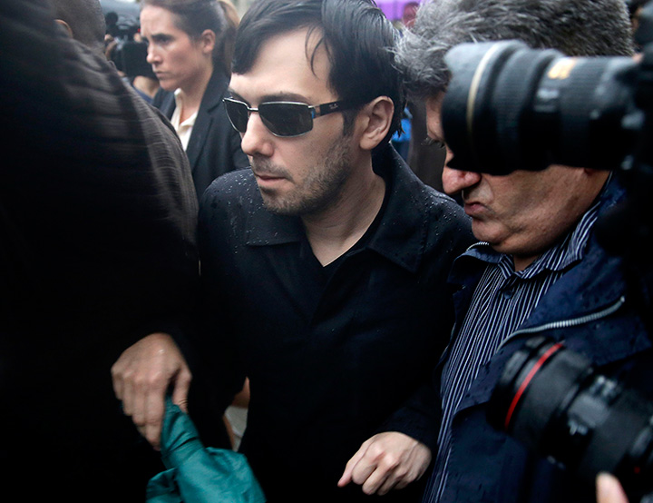 Martin Shkreli leaves a courthouse after his arraignment in New York Thursday Dec. 17 2015