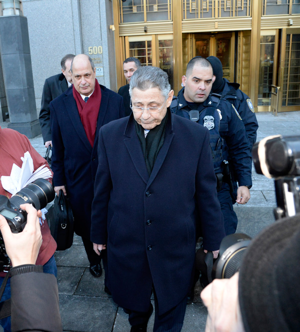 Longtime Assemblyman Sheldon Silver leaved the federal courthouse Downtown where her was convicted Monday on seven counts of corruption