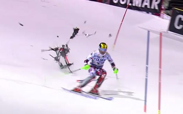 Skier Marcel Hirscher nearly killed by falling camera drone