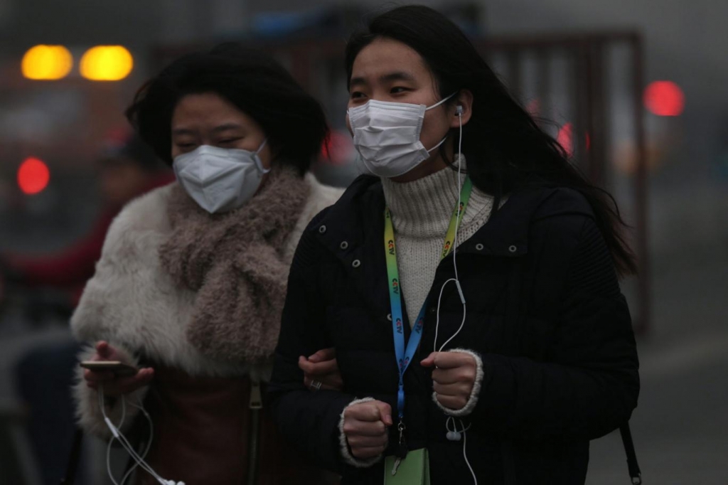 Smog Beijing residents were forced to wear masks as pollution overcame the city EPA