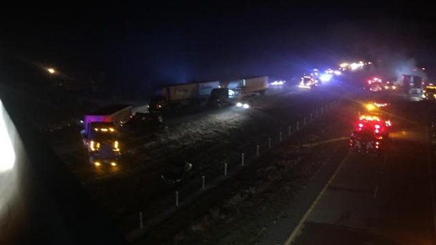 Fatal multi-car crash shuts down portion of I-49