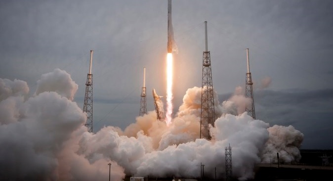 SpaceX sent a Falcon rocket soaring toward orbit Monday night with 11 small satellites its first mission since an accident last summer