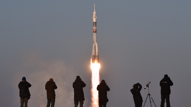 Soyuz rocket blasts off for International Space Station