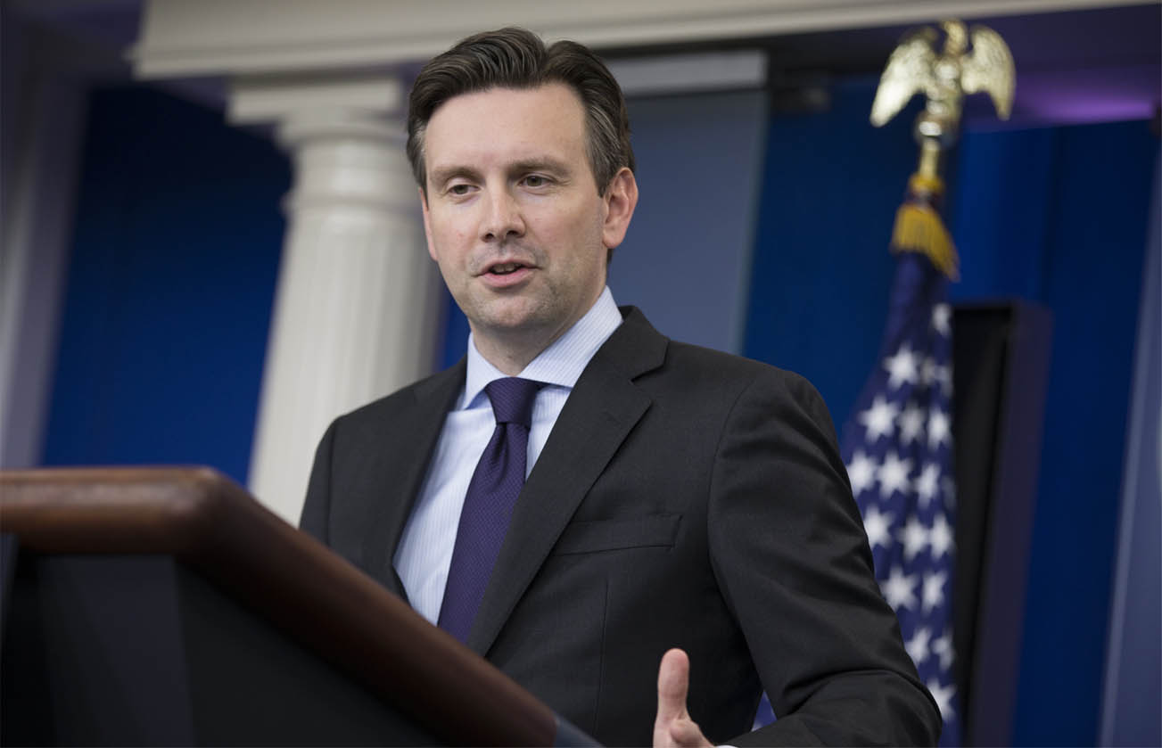 White House press secretary Josh Earnest answers a question about Republican Presidential candidate Donald Trump during the daily press briefing on Tuesday Dec. 8 2015 in Washington