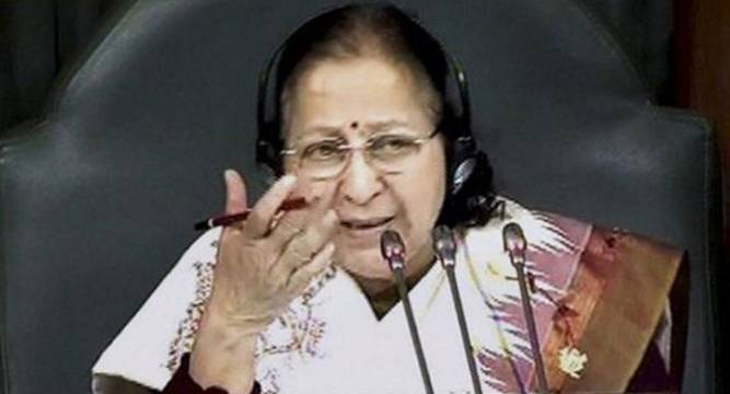 Lok Sabha Speaker Sumitra Mahajan expunges her own remarks after Congress protests