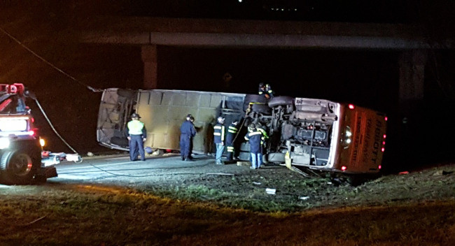 Bus carrying Radford University, Virginia Tech students overturns