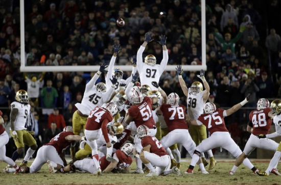 Stanford's winning field goal which ended Notre Dame's title hopes