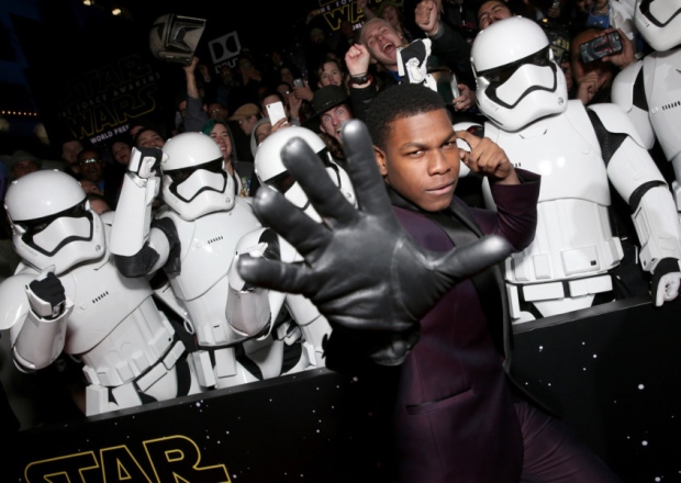 Actor John Boyega with Storm Troopers