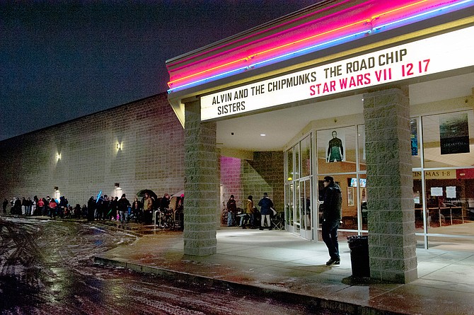 “Star Wars” fans line up outside Walla Walla’s Grand Cinemas on Thursday