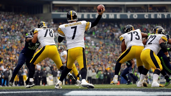 Steelers quarterback Ben Roethlisberger passes against the Seattle Seahawks in the first half Sunday in Seattle