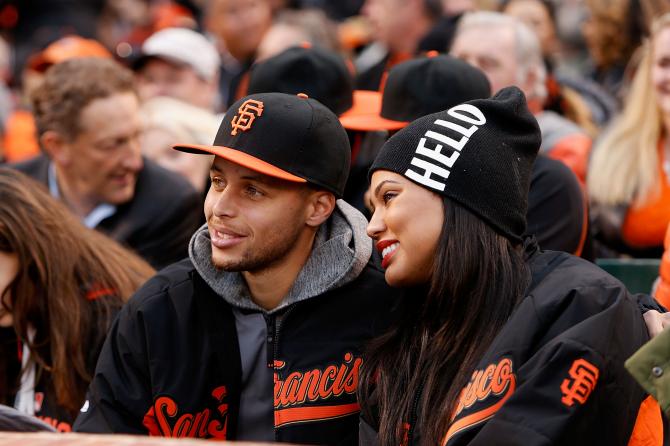 Stephen Curry of the Golden State Warriors and his wife Ayesha   		Lachlan Cunningham