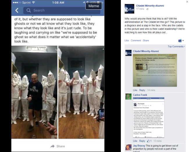 Citadel Suspends Cadets For Wearing Costumes Resembling KKK Hoods