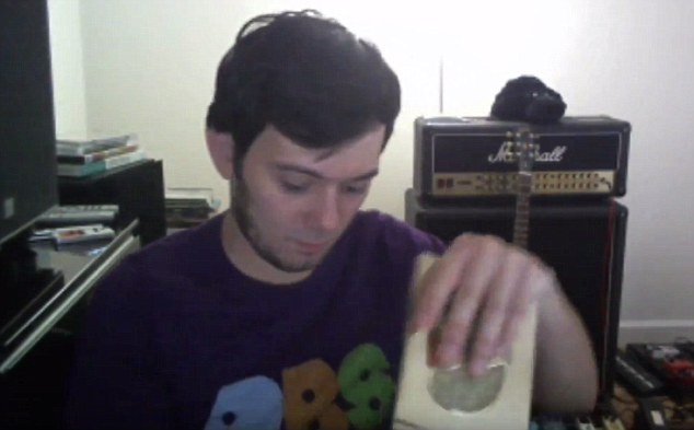 Surprise Martin Shkreli opened the $2million Wu Tang Clan album he bought earlier this year during a livestream on YouTube