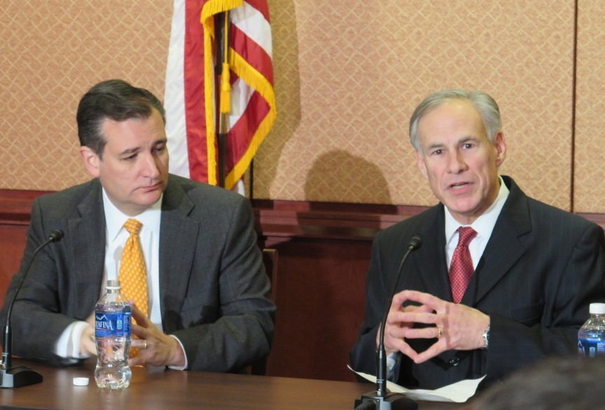 Sen. Ted Cruz and Gov. Greg Abbott denounced the Obama administration's policy on Syrian refugees at a news conference Dec. 8 2015 at the U.S. Capitol