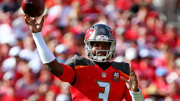 TAMPA FL- DECEMBER 13 Jameis Winston #3 of the Tampa Bay Buccaneers throws during the first half of the game against the New Orleans Saints at Raymond James Stadium