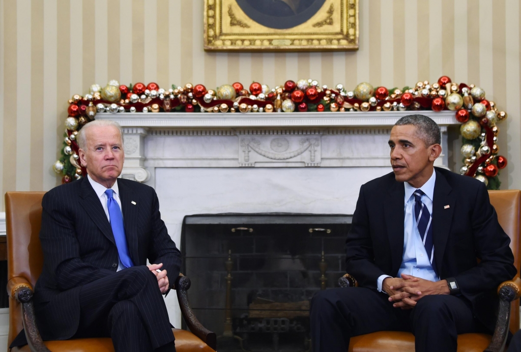 President Obama joined by Vice President Joe Biden delivers a statement at the White House about gun violence. Thursday's remarks come a day after at least 14 people were killed in a mass shooting in San Bernardino Calif