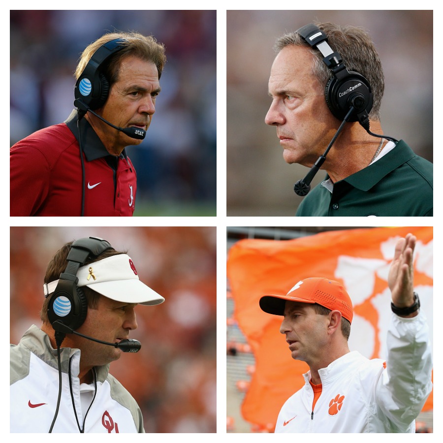 Alabama's Nick Saban Michigan State's Mark Dantonio Oklahoma's Bob Stoops Clemson's Dabo Swinney