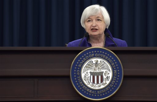 Federal Reserve Chair Janet Yellen speaks during a news conference in Washington on Wednesday