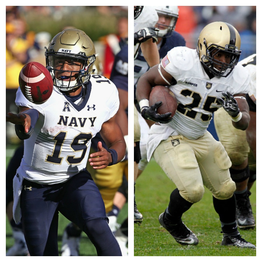 Navy Midshipmen quarterback Keenan Reynolds Army Black Knights running back Aaron Kemper