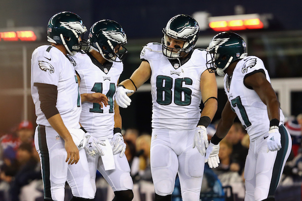 The Philadelphia Eagles made history in their win over the New England Patriots this past Sunday.			Jim Rogash  Getty Images