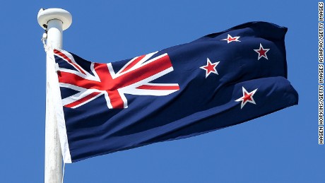 The current New Zealand flag features the Union Jack and four stars representing the Southern Cross