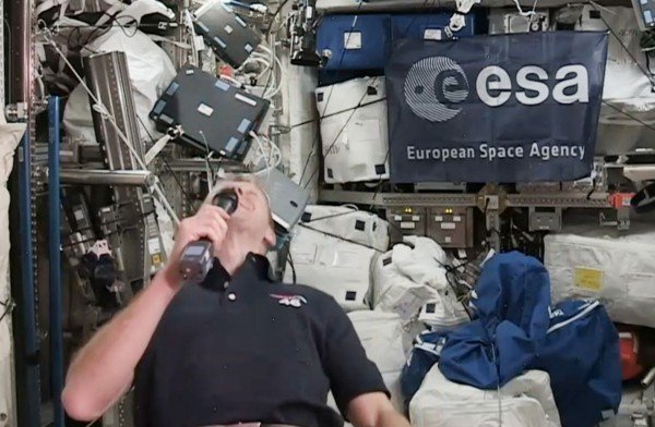 Tim Peake on board the space station on Christmas Eve