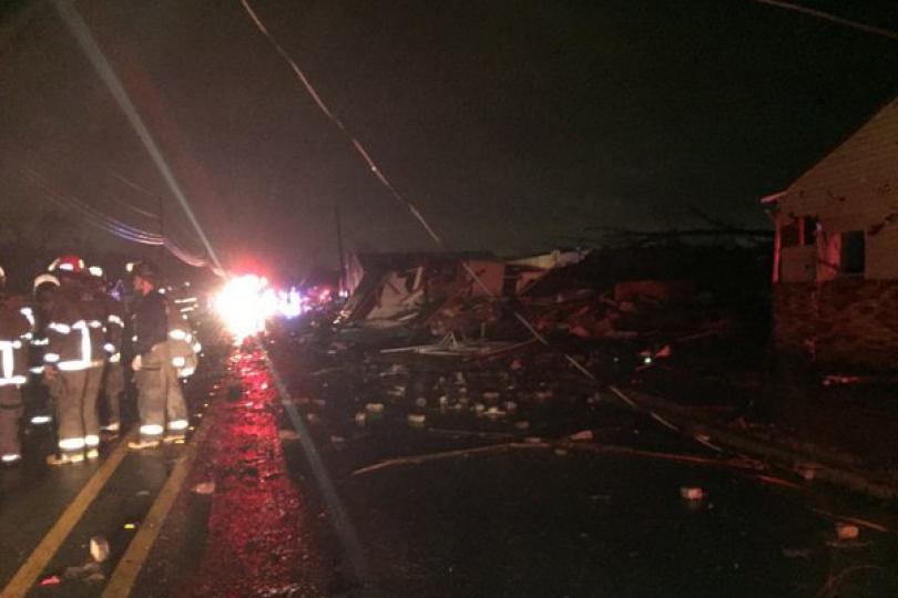 Tornado damage near Birmingham Alabama