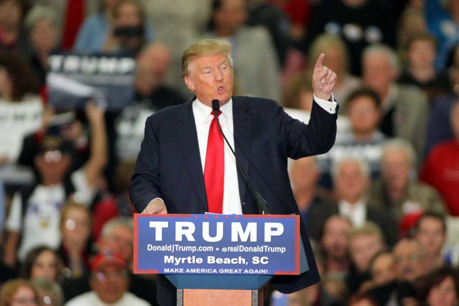 24 2015 Republican presidential candidate Donald Trump speaks during a campaign event at the Myrtle Beach Convention Center in Myrtle Beach S.C. Some leading Republican presidential candidates seem to view Muslim