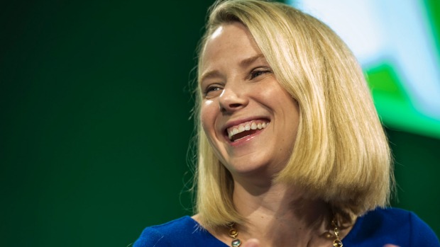 Tumultuous times but there's happy news Yahoo boss Marissa Mayer president and chief executive officer at Yahoo! Inc