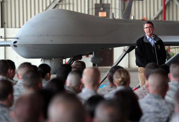 U.S. Defense Secretary Ash Carter answers questions from troops on Incirlik Air Base Turkey Dec.15 2015. The secretary spoke about the push to accelerate the campaign against the Islamic State of Iraq and the Levant during what was his first stop in