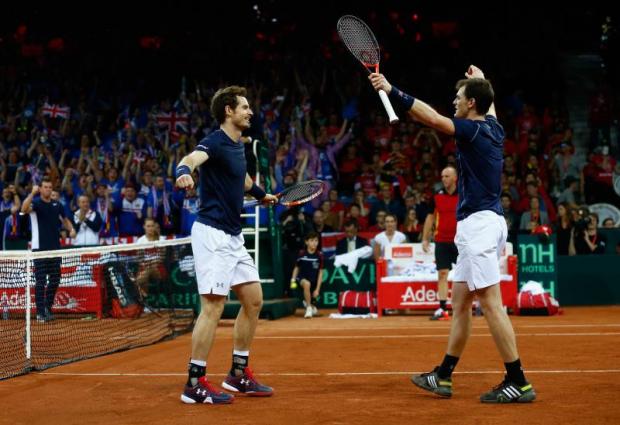 Davis Cup final Murray brothers claim doubles win to give Great Britain 2-1 lead over Belgium