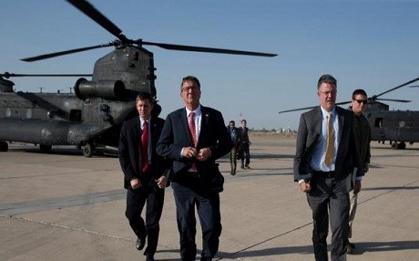 US Secretary of Defense Ashton Carter in Baghdad. AFP