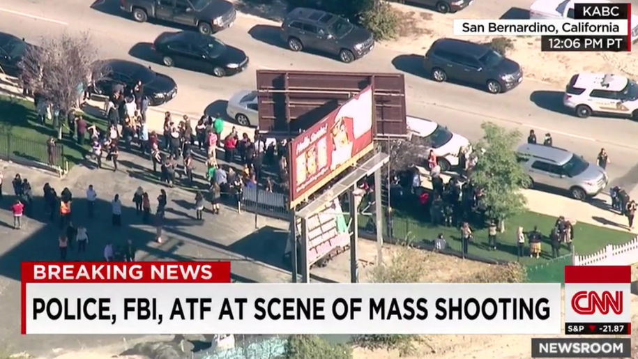 Police FBI ATF at scene of mass shooting in San Bernardino California