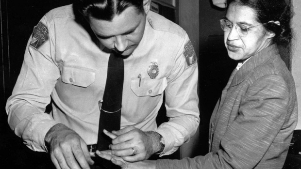 Rosa Parks right was arrested 60 years ago in Montgomery Ala. after refusing to give up her seat on a bus for a white passenger